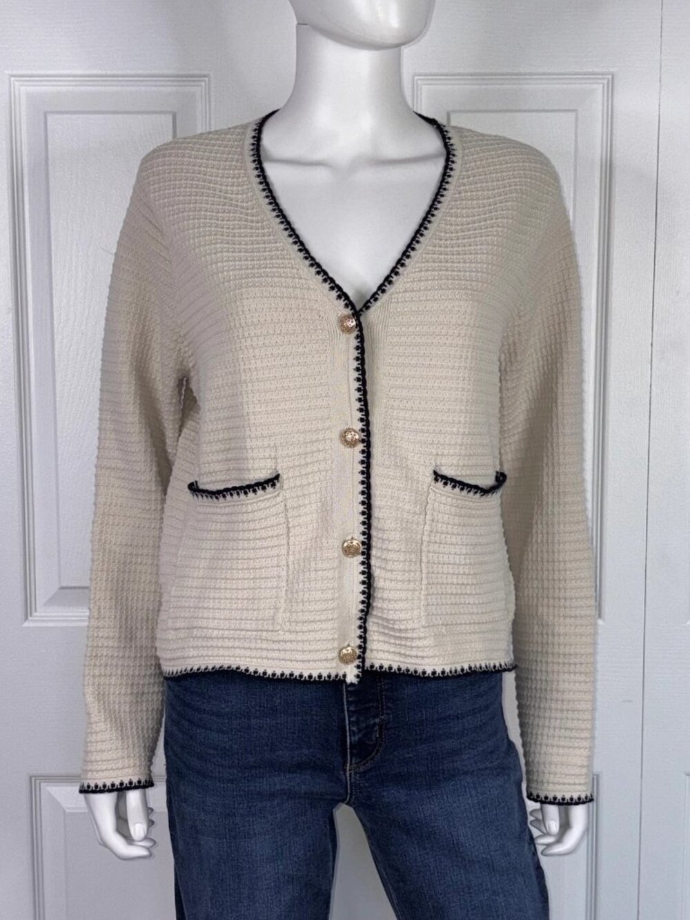CONTEMPORAINE women's knit cardigan large